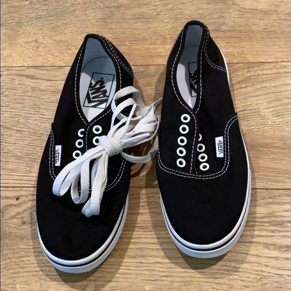 Women’s lace-up black vans, size 6